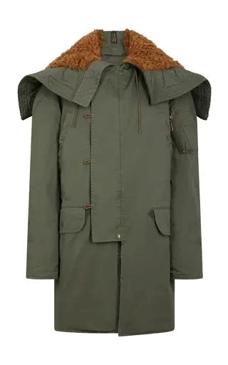 Long Faux Fur Trim Cotton Parka in Loch 